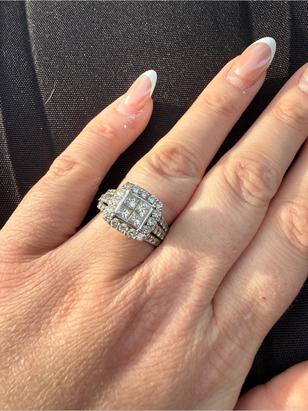 Kay Jewelers Silver 4 CTTW 14k quad  Princess-Cut Cluster Ring